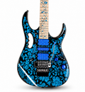 Blue Electric Guitar – Floyd Rose-Style Bridge, Chrome Hardware