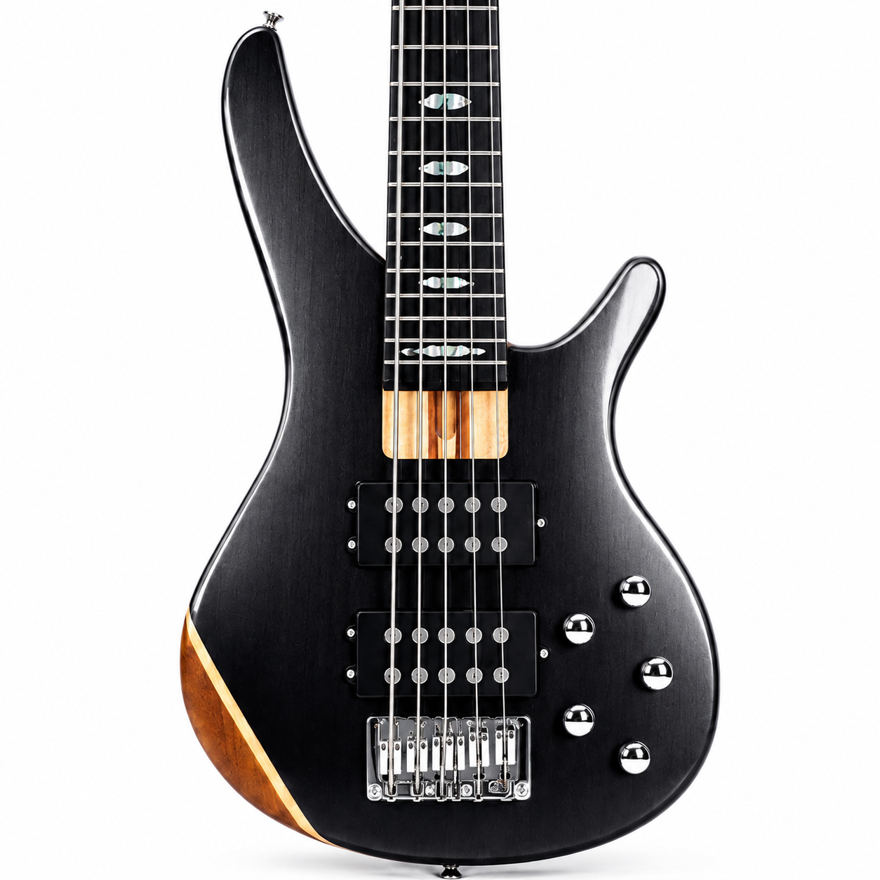Bullfighter DB-5 5-String Electric Bass – Natural Rosewood Top