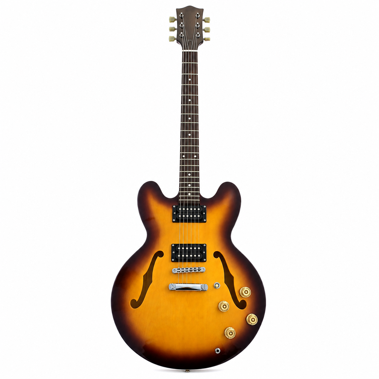 F-Hole Semi-Hollow Electric Jazz Guitar – Ebony Fingerboard