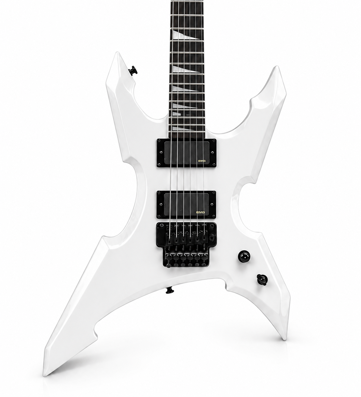 Star Shape Electric Guitar – White Finish, Tremolo Bridge