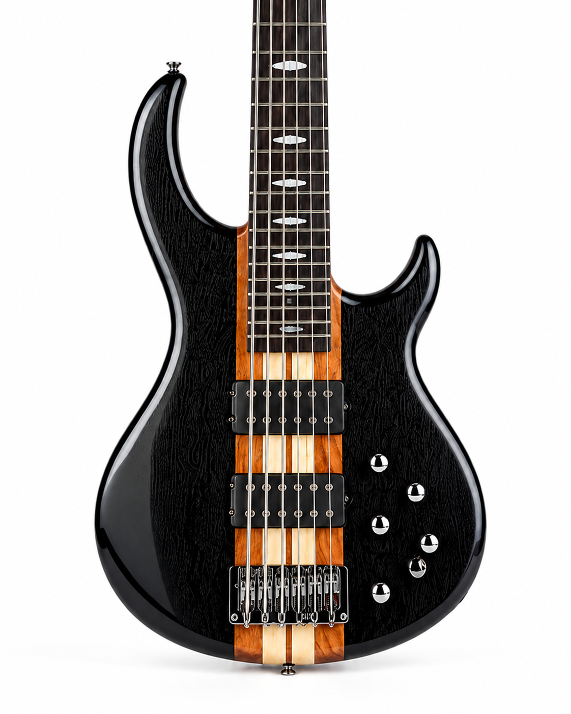 JELO 6-String Electric Bass – Black Gloss Finish