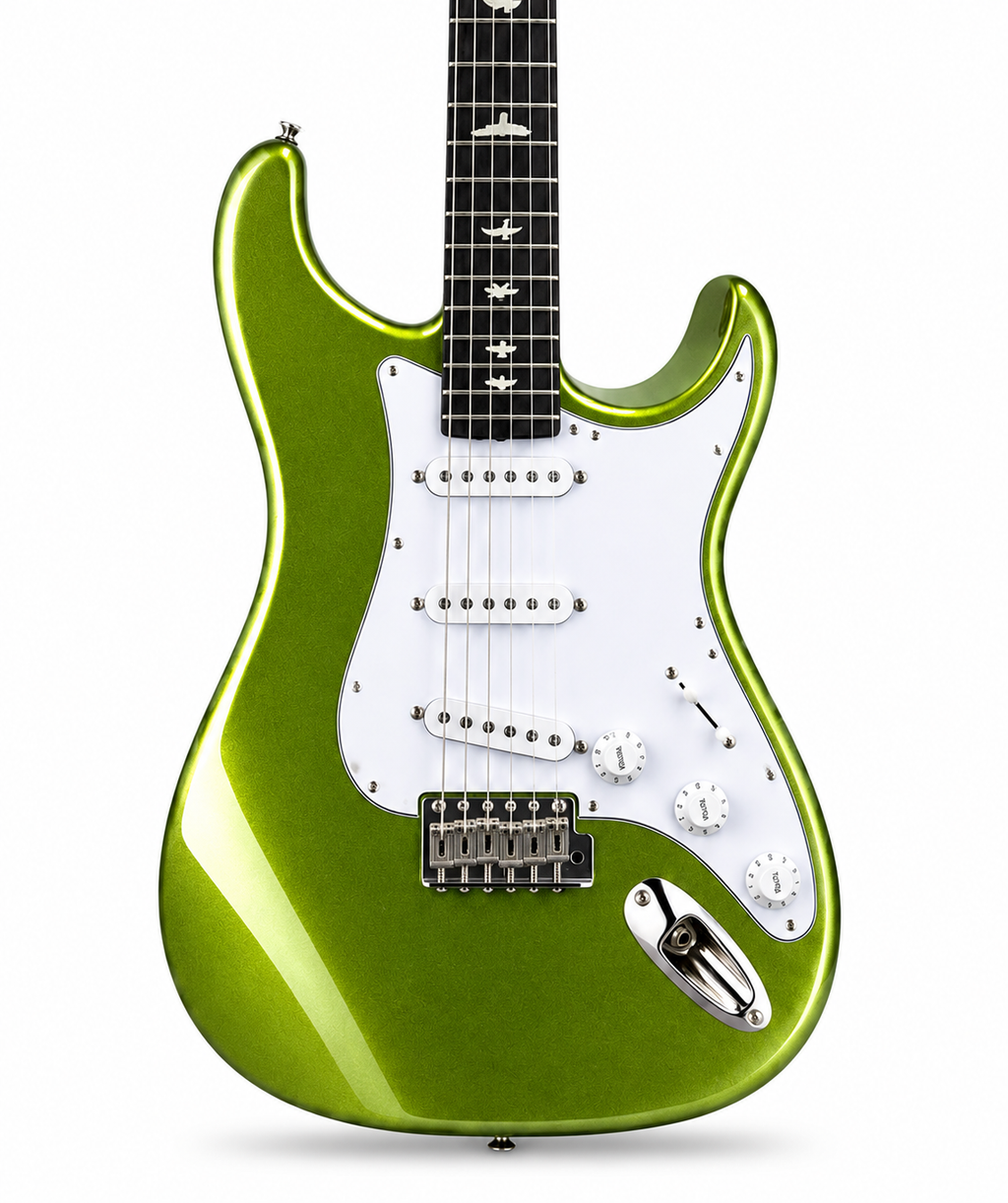 Green ST-Style Electric Guitar – SSS Pickups, Beginner Friendly