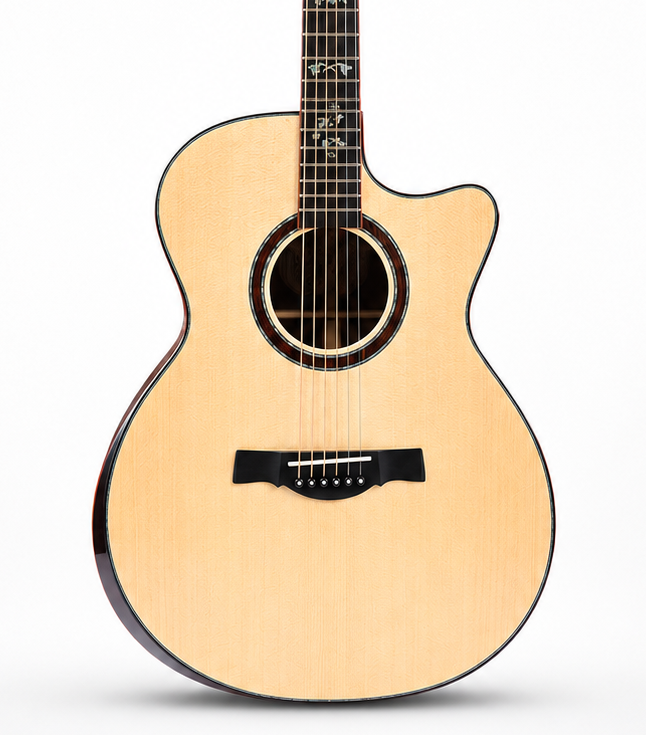 Geake S-600AC Premium 40-Inch Acoustic Guitar with Solid Spruce Top & Rosewood Finish