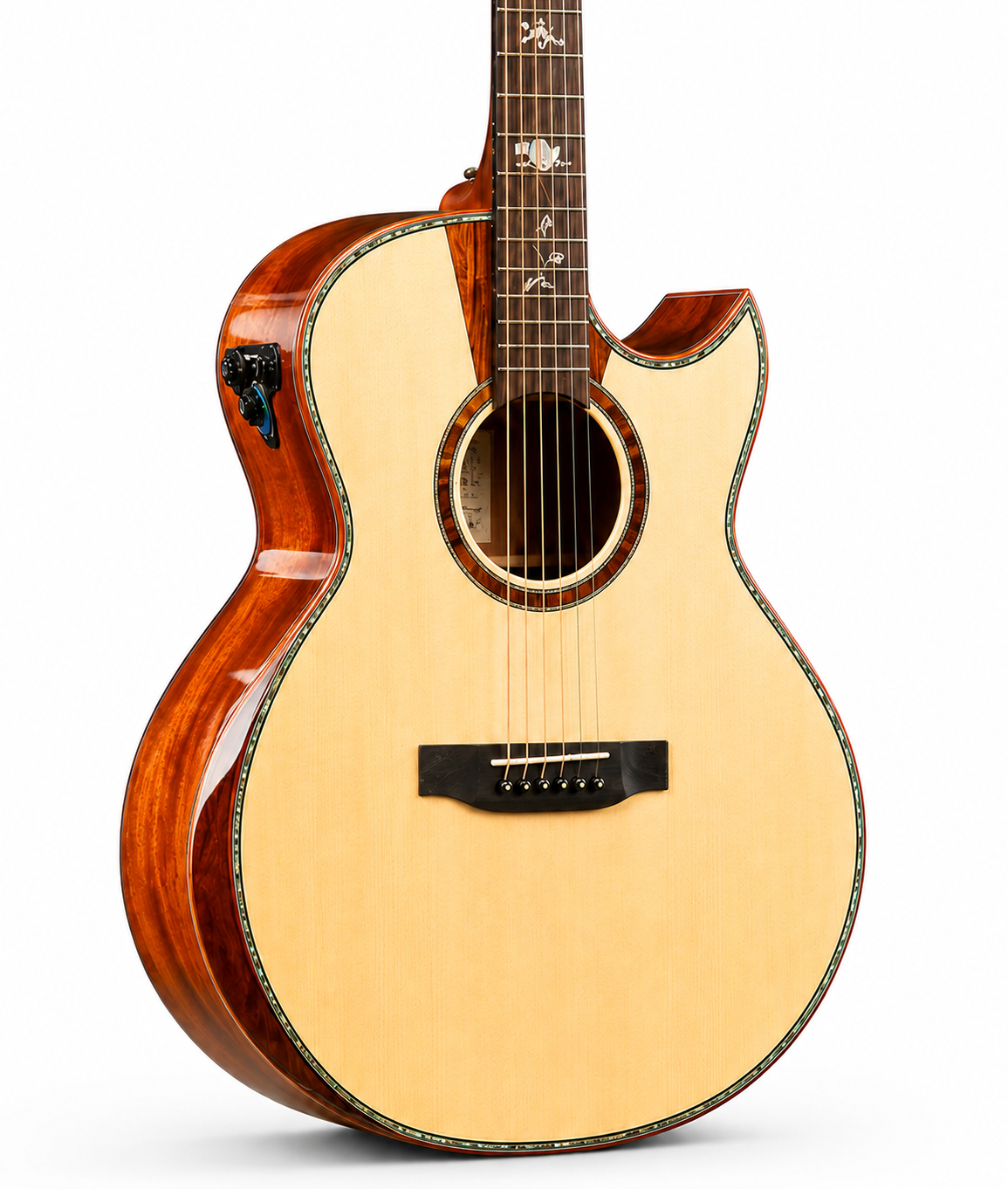 G-1601 Acoustic Guitar 40" All-Solid Handmade | Cutaway Body | High Gloss Finish