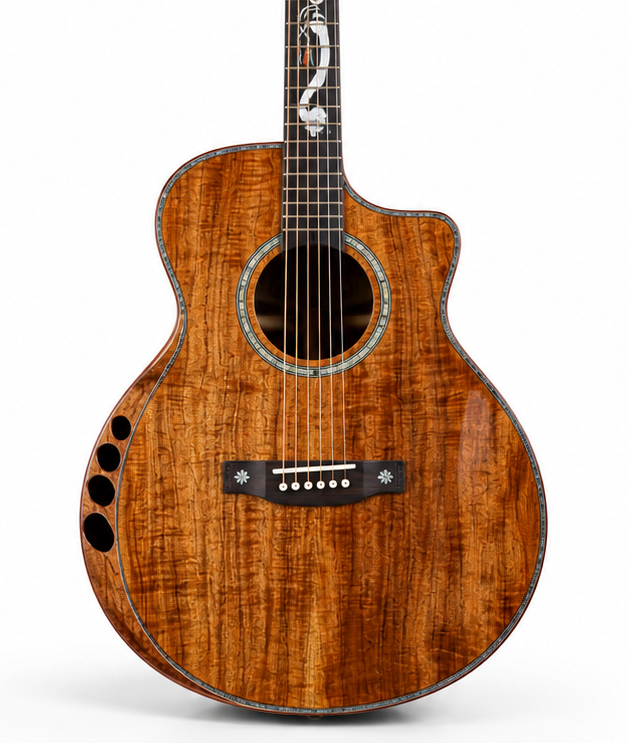 Ready Ship G-1608 High Quality 40-Inch Acoustic Guitar All Solid Koa Wood Cutaway Style Mahogany/Maple/Rosewood Sapele Matt
