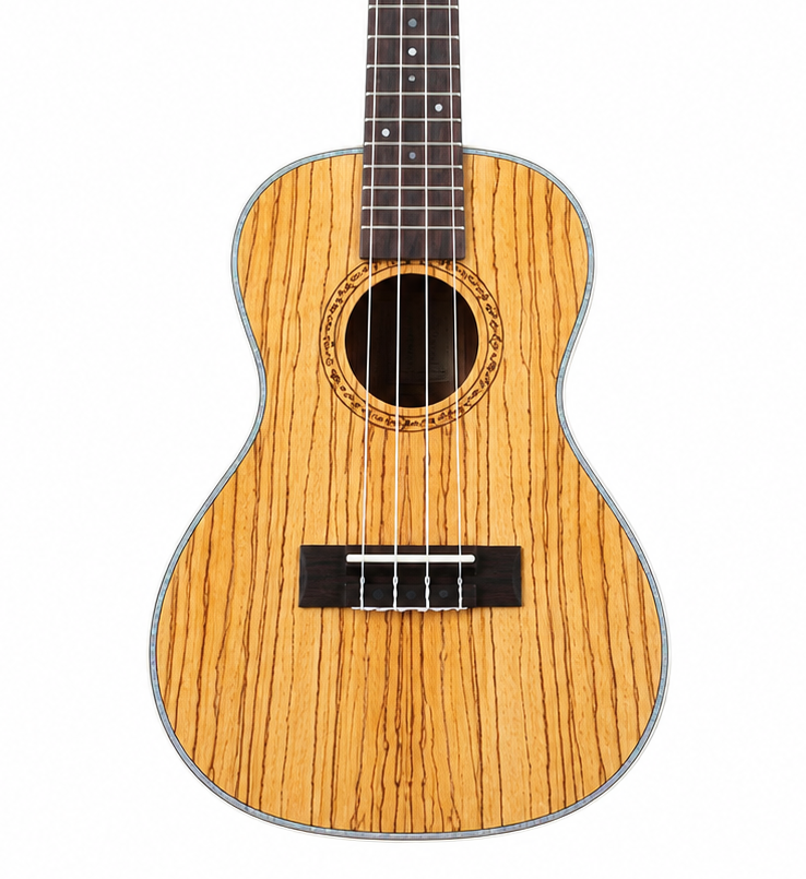 Zebra Wood 24-Inch Concert Ukulele with Matte Finish