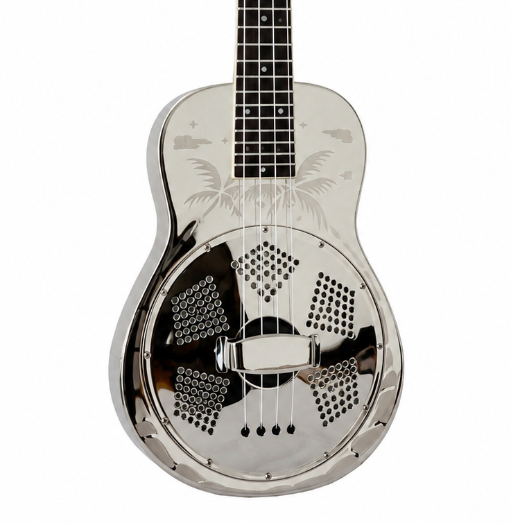 Aiersi 24-Inch Brass Resonator Concert Ukulele