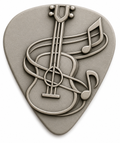 Metallic Music Note Guitar Picks Set with Case