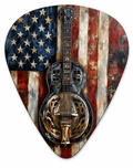 American Flag Resonator Guitar Picks Set with Pouch