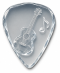 Crystal Guitar Picks Set with Engraved Music Design