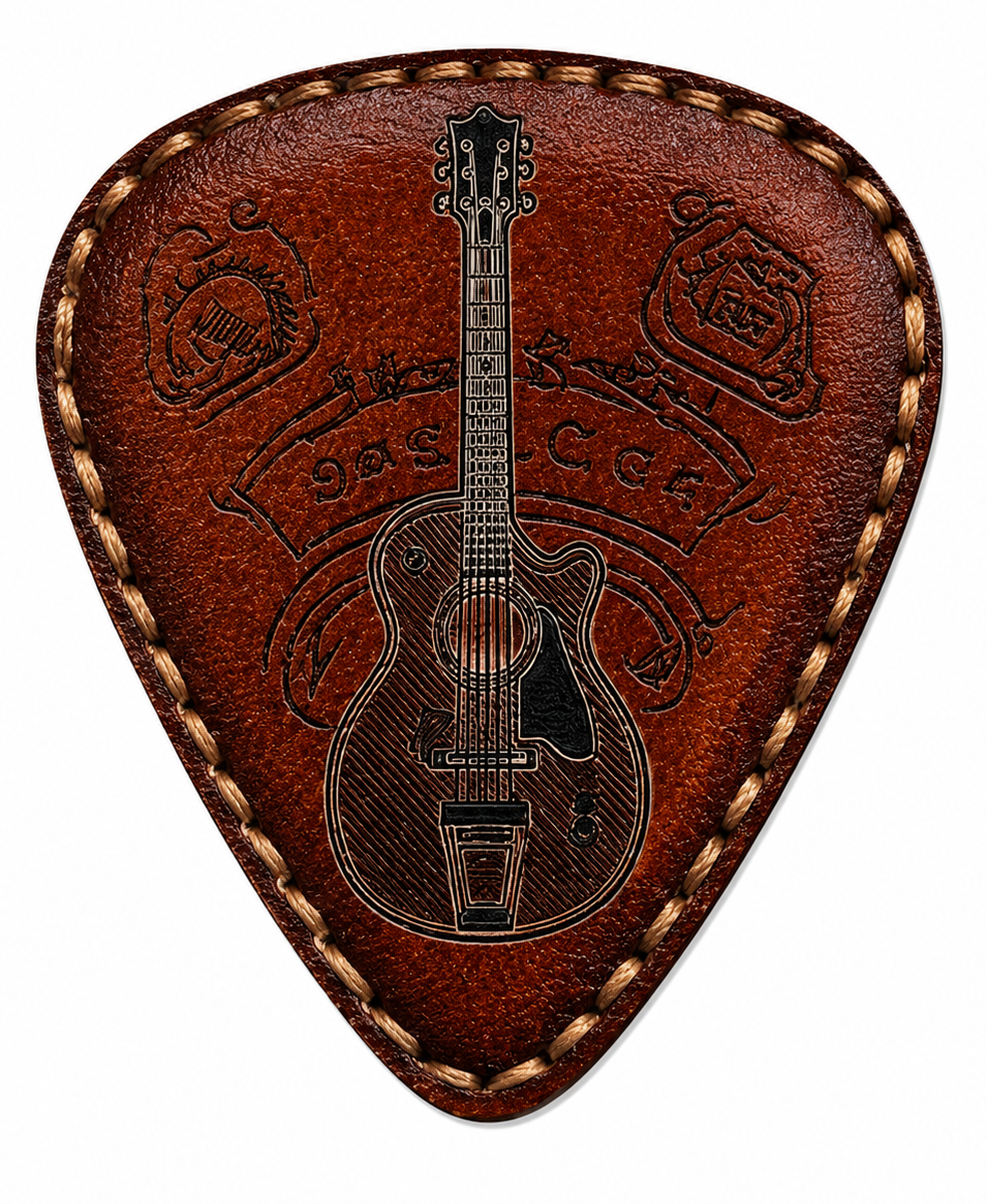 Vintage Leather Guitar Picks Set