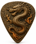 Dragon Guitar Picks Set with Leather Case