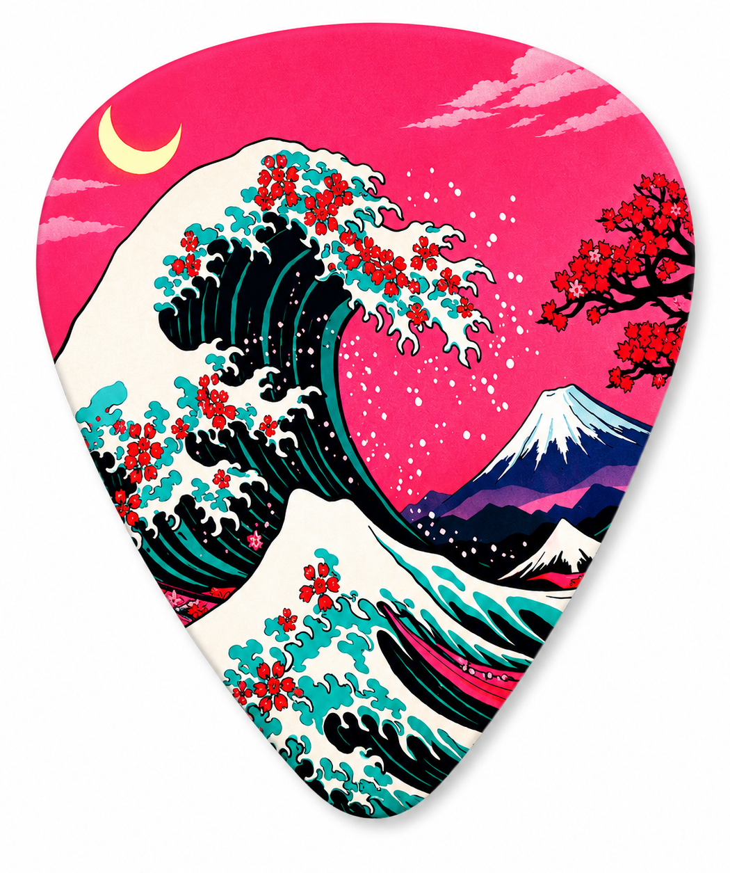 Cherry Blossom Wave Guitar Picks Set