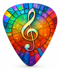 Rainbow Treble Clef Guitar Pick Set