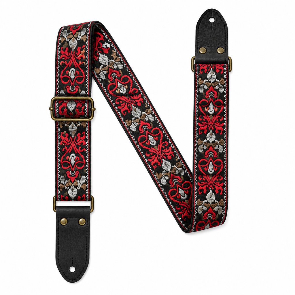 Red Vintage Guitar Strap