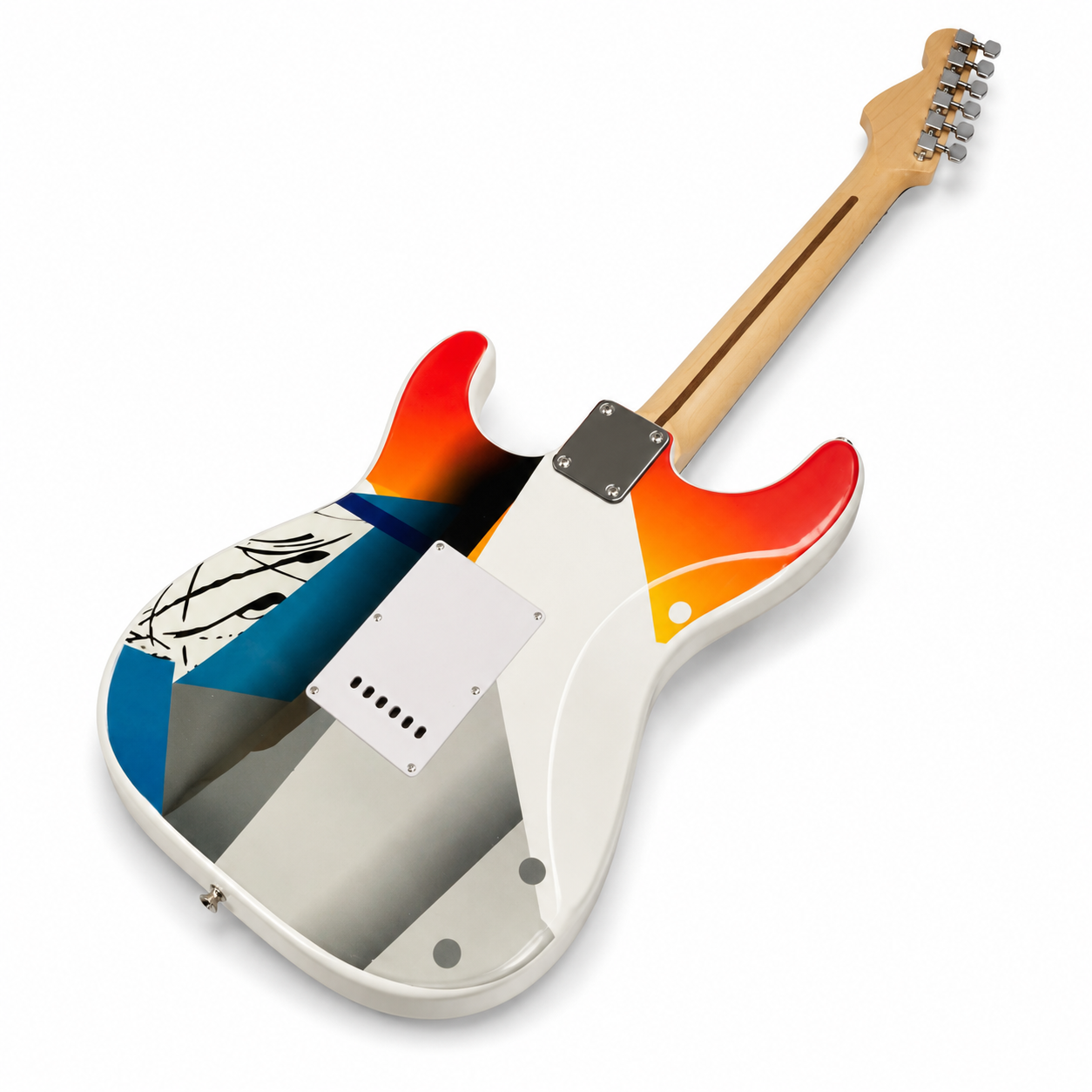 Classic 6-String Electric Guitar – SSS Pickups, Maple Fingerboard, Graffiti Art Design