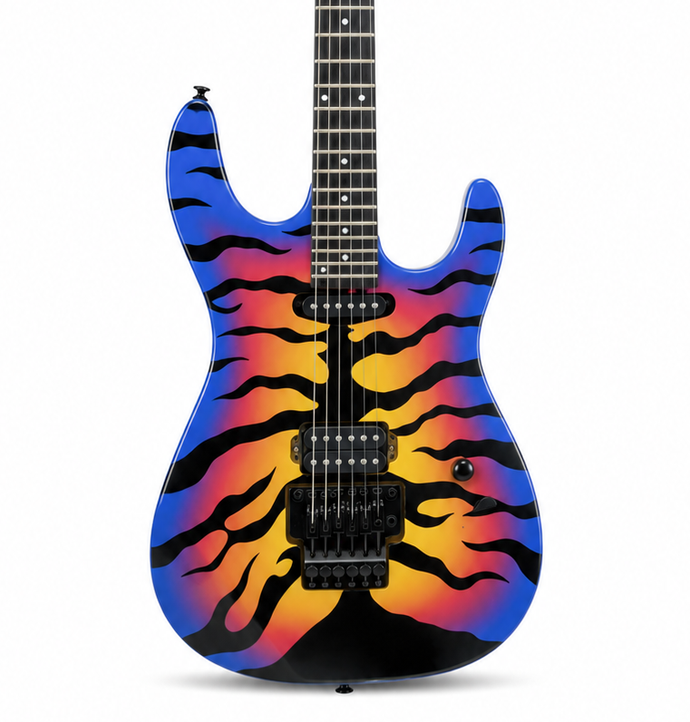 6-String Electric Guitar – Rosewood Fingerboard, Peach Blossom Wood Body, Vibrato Bridge, Black Hardware