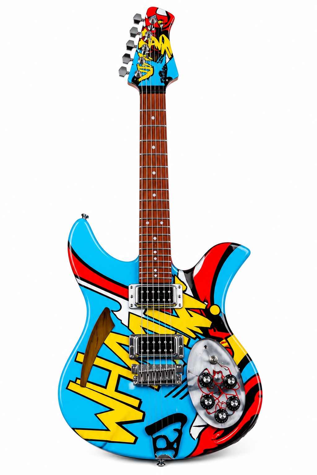 Custom Electric Guitar – 6 Strings, Hand-Painted Pop Art Design, One-of-a-Kind Finish