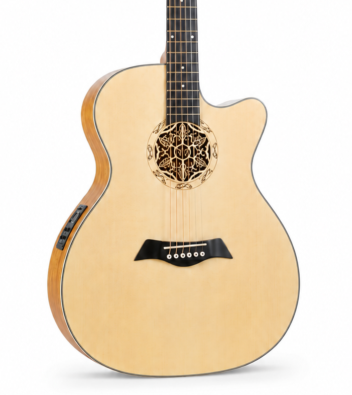 40 Inch Handmade Classical Acoustic-Electric Guitar, Rare Design with Premium Build and Warm Rich Sound