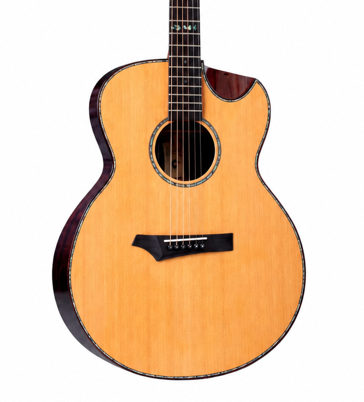 Professional S-600C Solid Cedar Rosewood Acoustic Guitar Handmade Product