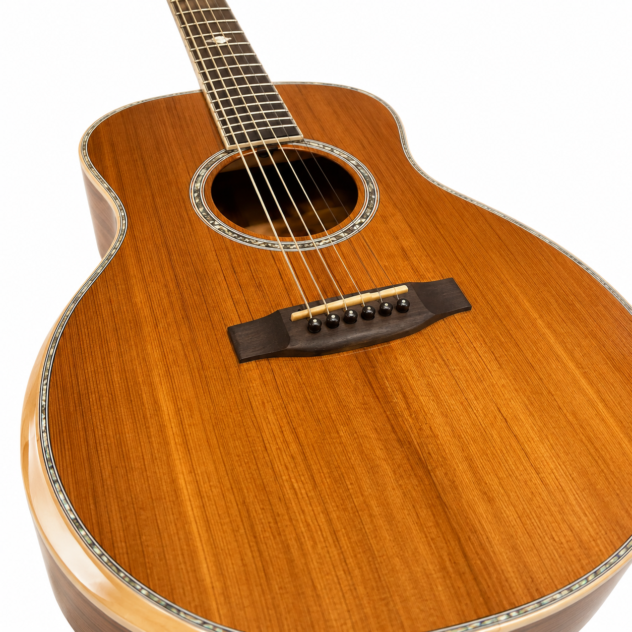 High Quality 36 Inch All Solid Acoustic Guitar with Santos Rosewood Back/Side