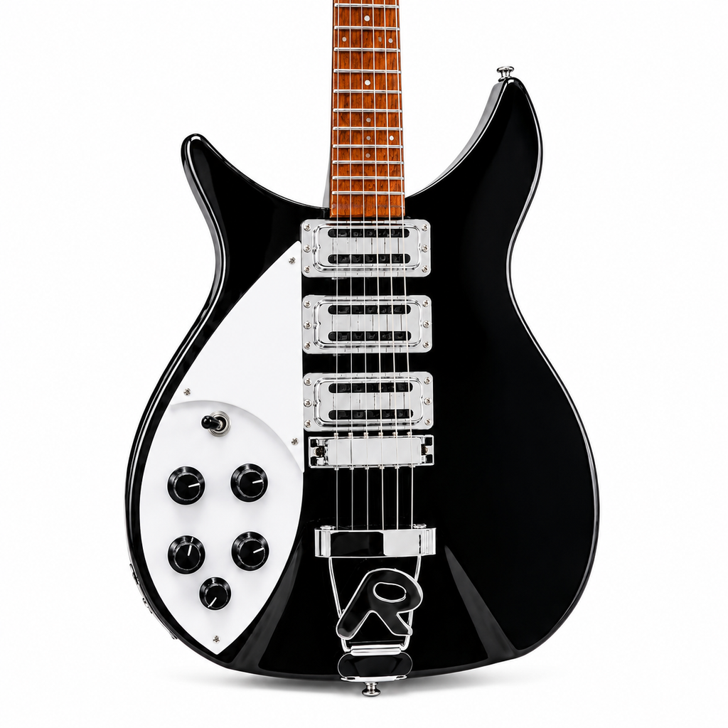 Premium Left-Handed 6-String Electric Guitar – Black Finish, 3-Pickup System, High-Quality Build & Fast Shipping