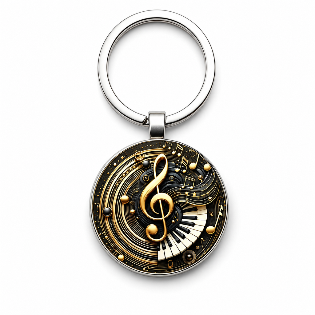 Piano Key Music Note Keychain Gift