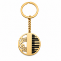 Gold Musical Note Piano Keychain Gift