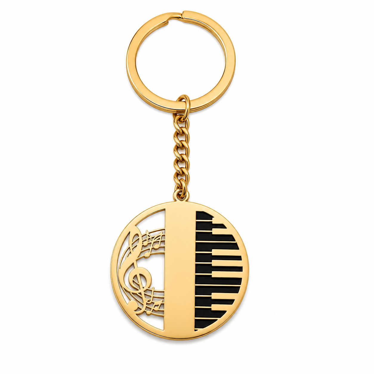 Gold Musical Note Piano Keychain Gift