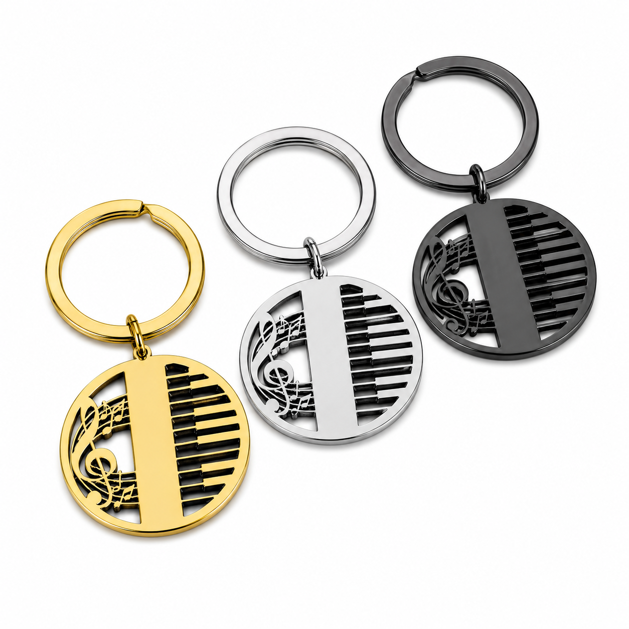 Gold Musical Note Piano Keychain Gift