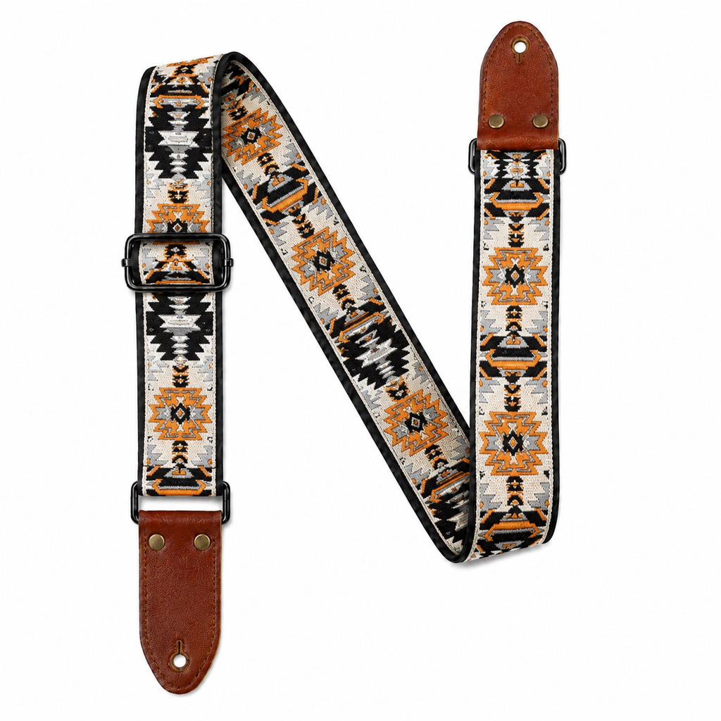 Bohemian Adjustable Guitar Strap for Acoustic, Electric & Bass