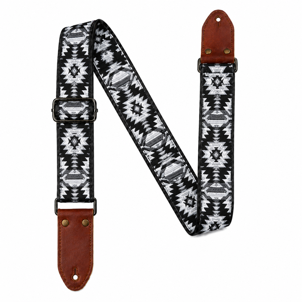 Bohemian Adjustable Guitar Strap for Acoustic, Electric & Bass