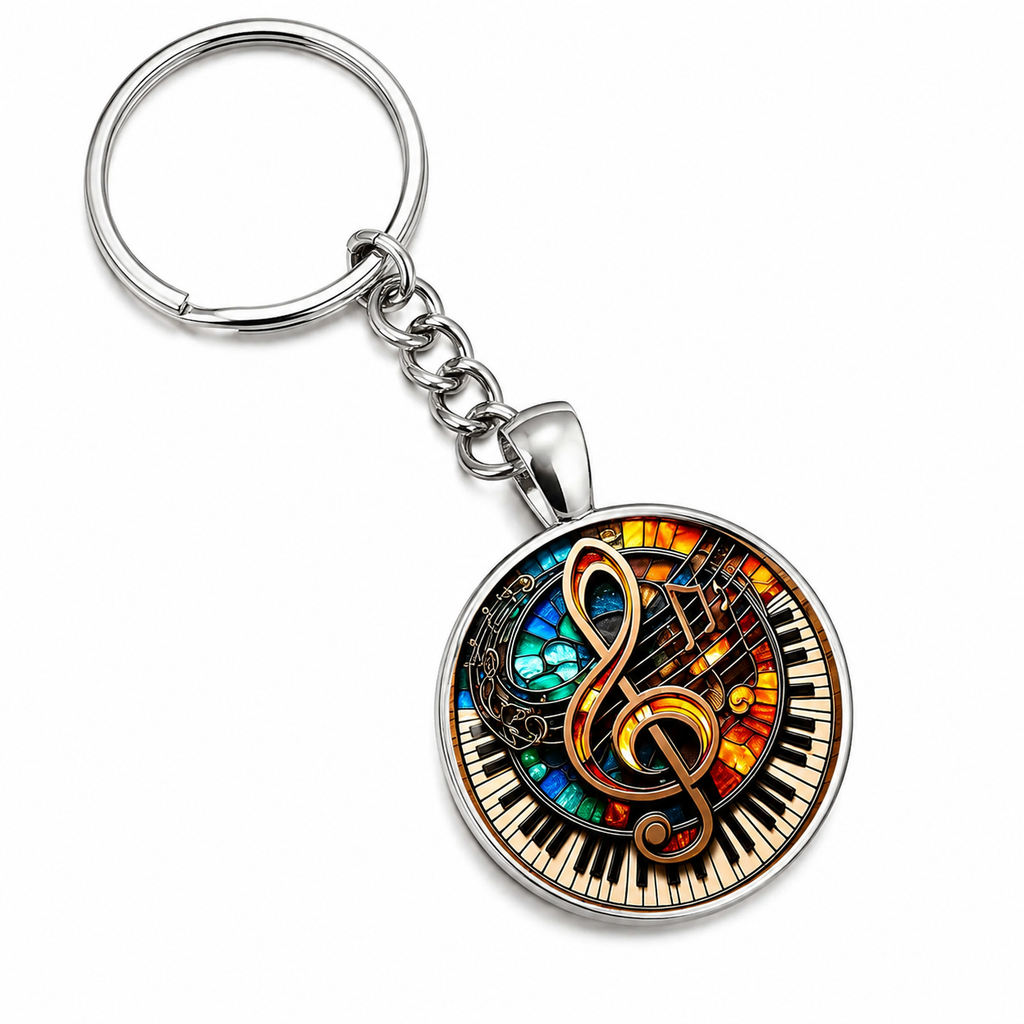 Piano Music Note Accessories Guitar Pendant Keychain