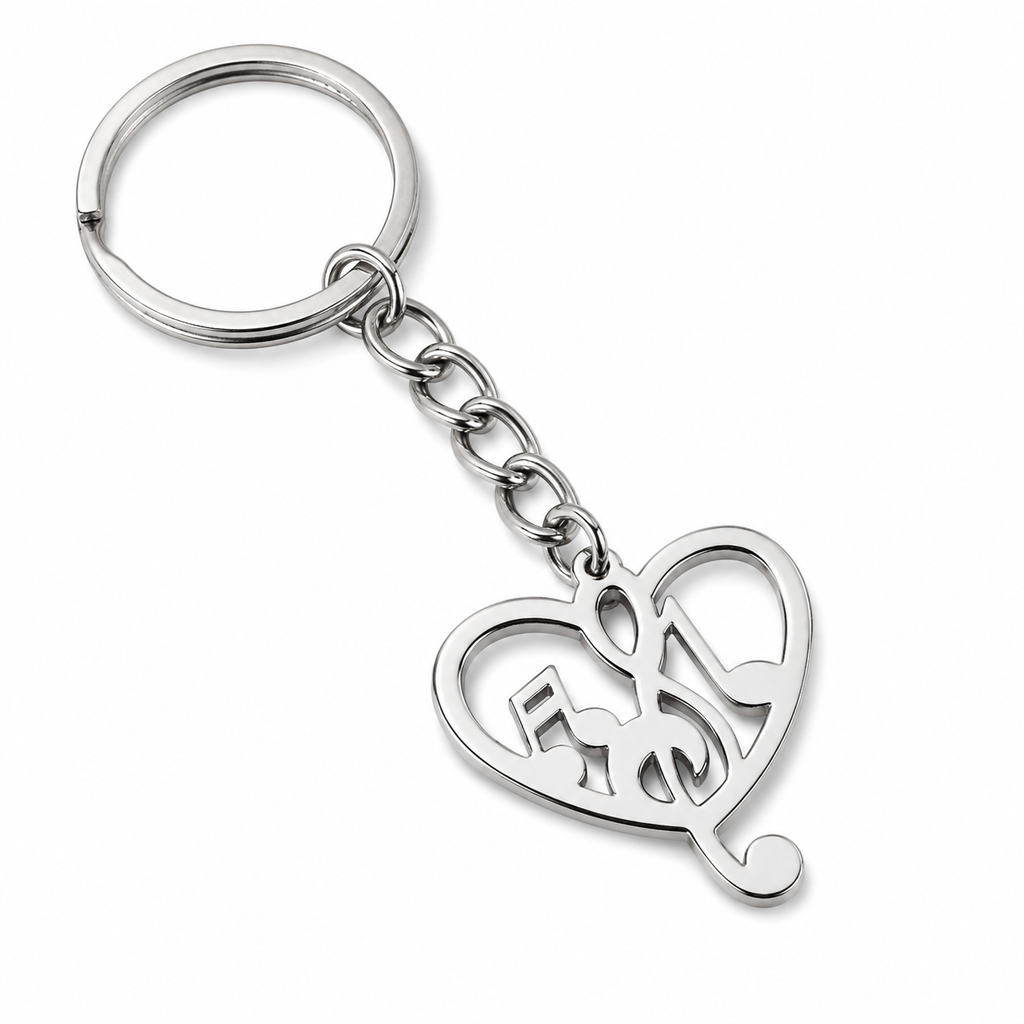 Stainless Steel Guitar Keychain – Handmade Music Charm Festival Gift