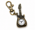 Retro Guitar Watch Keychain – Cute Cartoon Pendant for Students