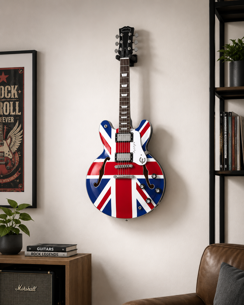 UK Flag Mini Electric Guitar Decor