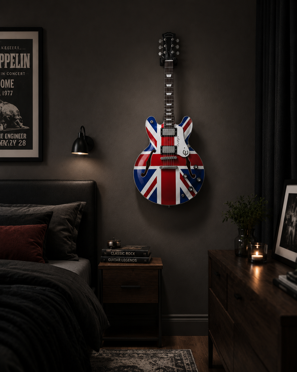UK Flag Mini Electric Guitar Decor