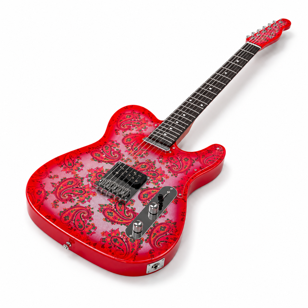 Red 12-String Electric Guitar | Retro Performance Guitar with Single-Coil Pickups