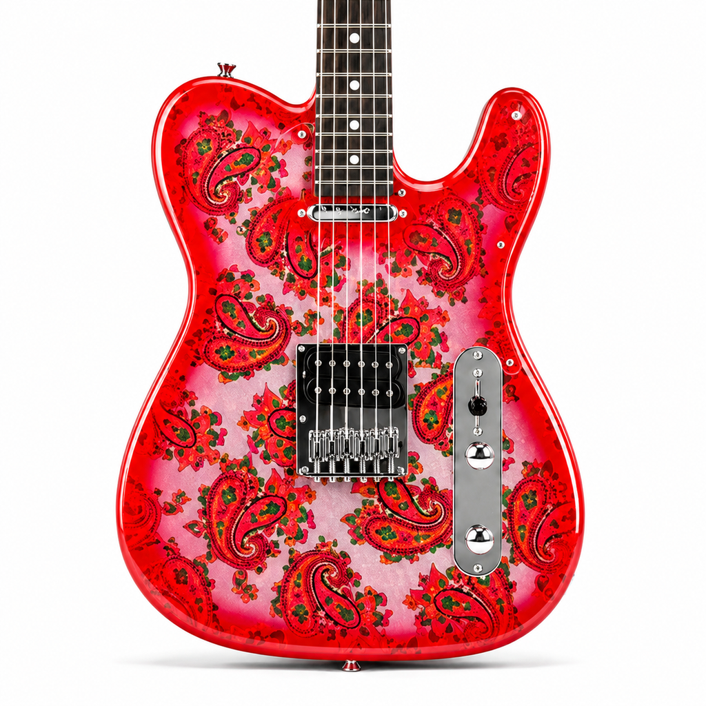 Red 12-String Electric Guitar | Retro Performance Guitar with Single-Coil Pickups