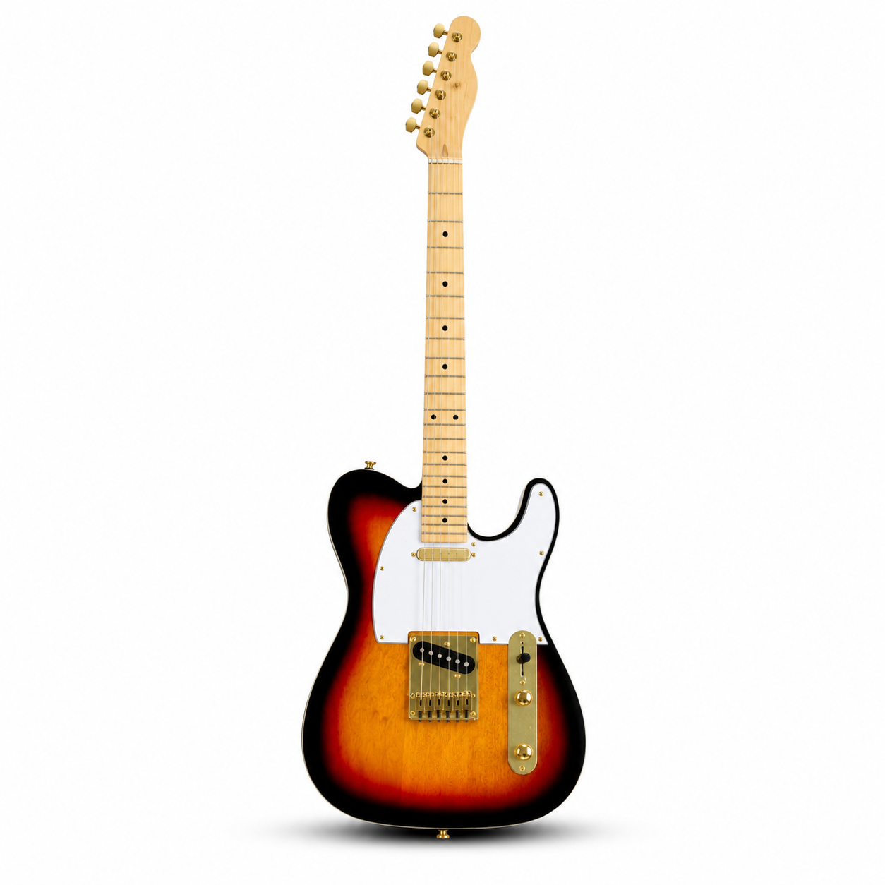 Three-Color Gradient 6-String Electric Guitar | Maple Fingerboard & Gold Hardware