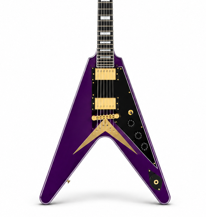 Purple Fork-Shaped Electric Guitar | Irregular Body Design with Premium Sound
