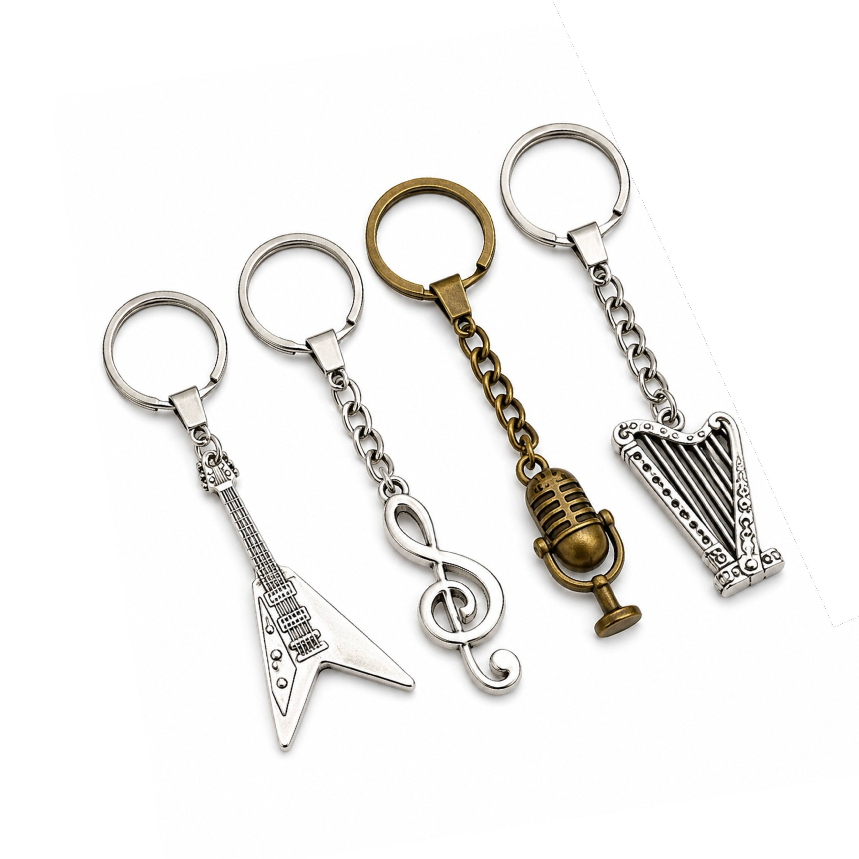 Microphone & Guitar Keychain – Handmade Music Charm Gift