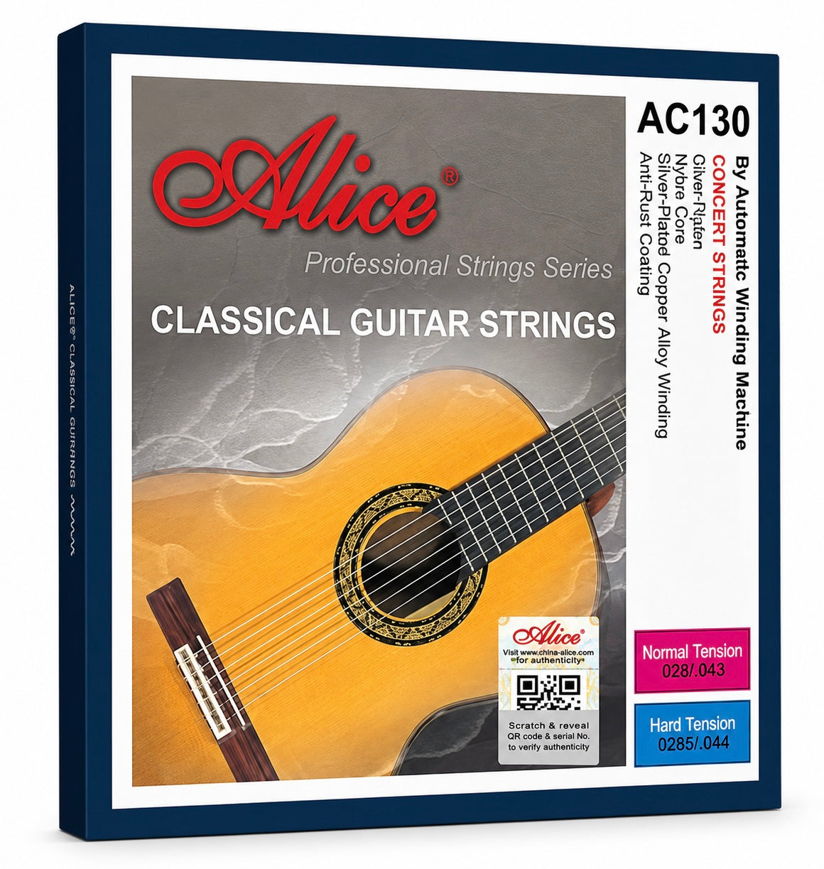 Alice AC130 Classical Guitar Strings Nylon Set with Silver-Plated Winding