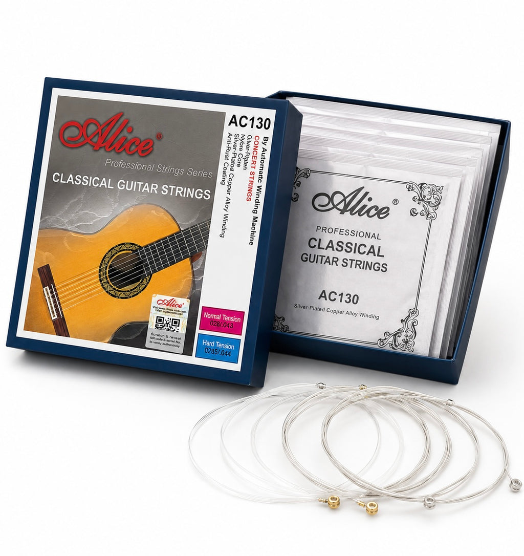 Alice AC130 Classical Guitar Strings Nylon Set with Silver-Plated Winding