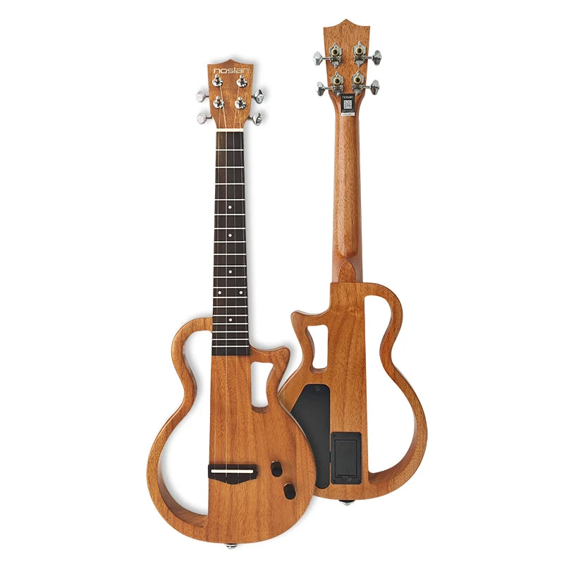 23-Inch Solid Mahogany Electric Ukulele Kit with Bag