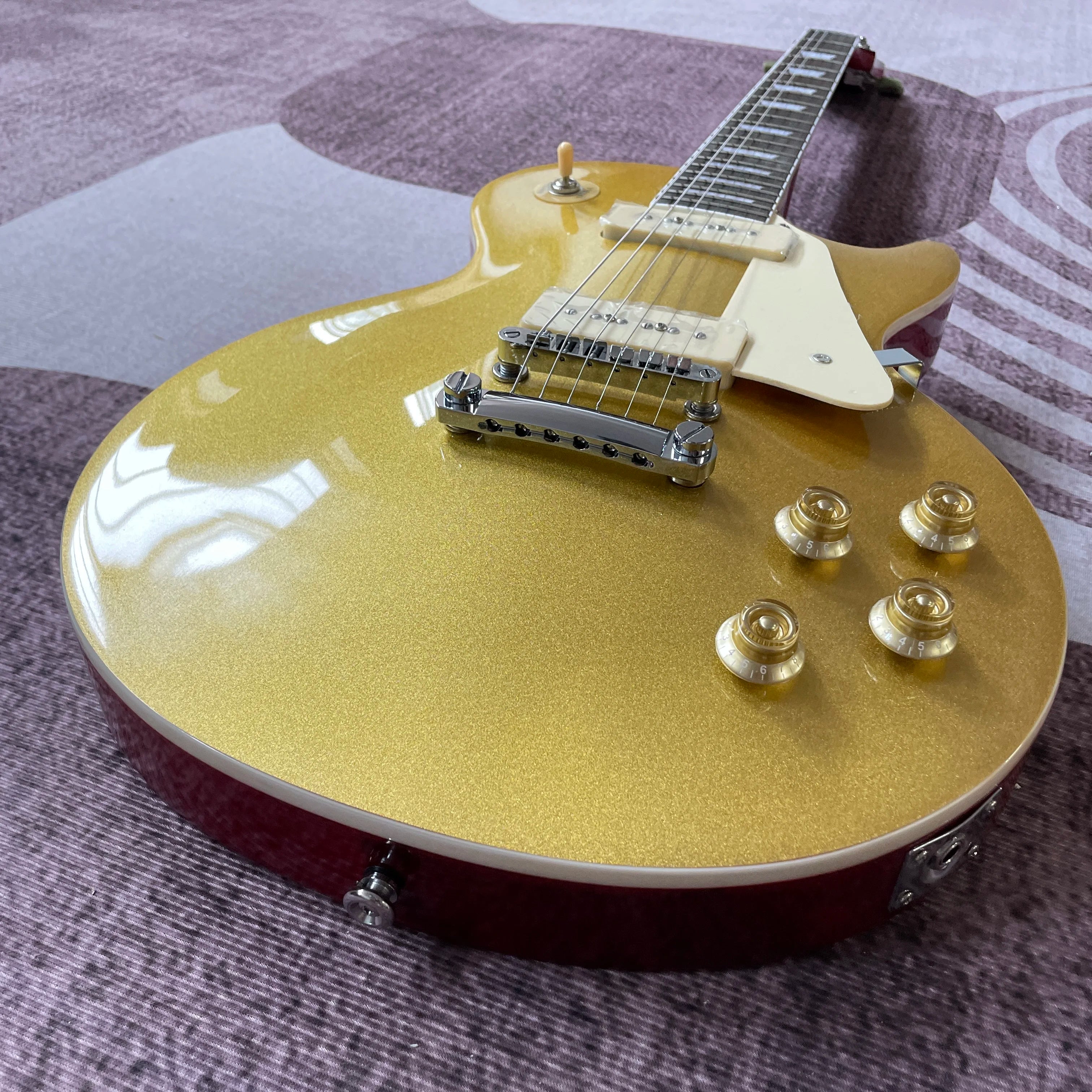 Sunburst L5 Electric Guitar Mahogany Body SEMI-HOLLOW Glossy Polished Finish Chrome Hardware Free Ship