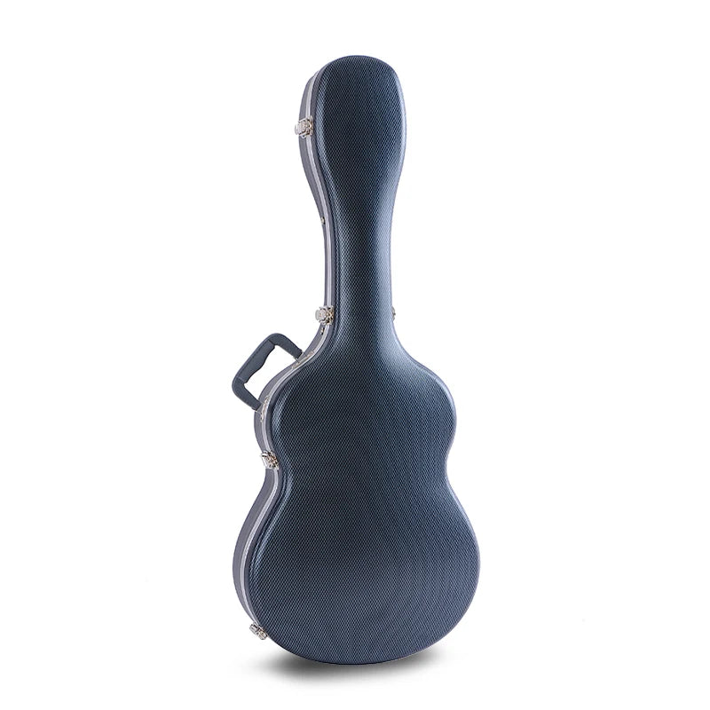 Hard Shell Case for Classic/Acoustic Guitar, OEM, Reinforced ABS, Shockproof & Waterproof, Blue Plush Lining