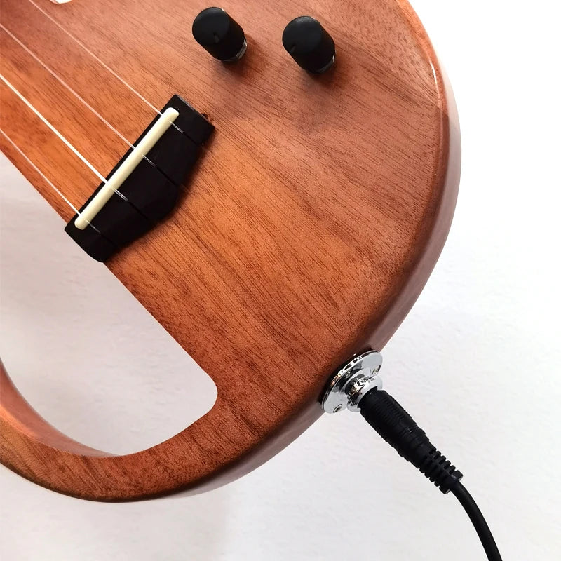 23-Inch Solid Mahogany Electric Ukulele Kit with Bag