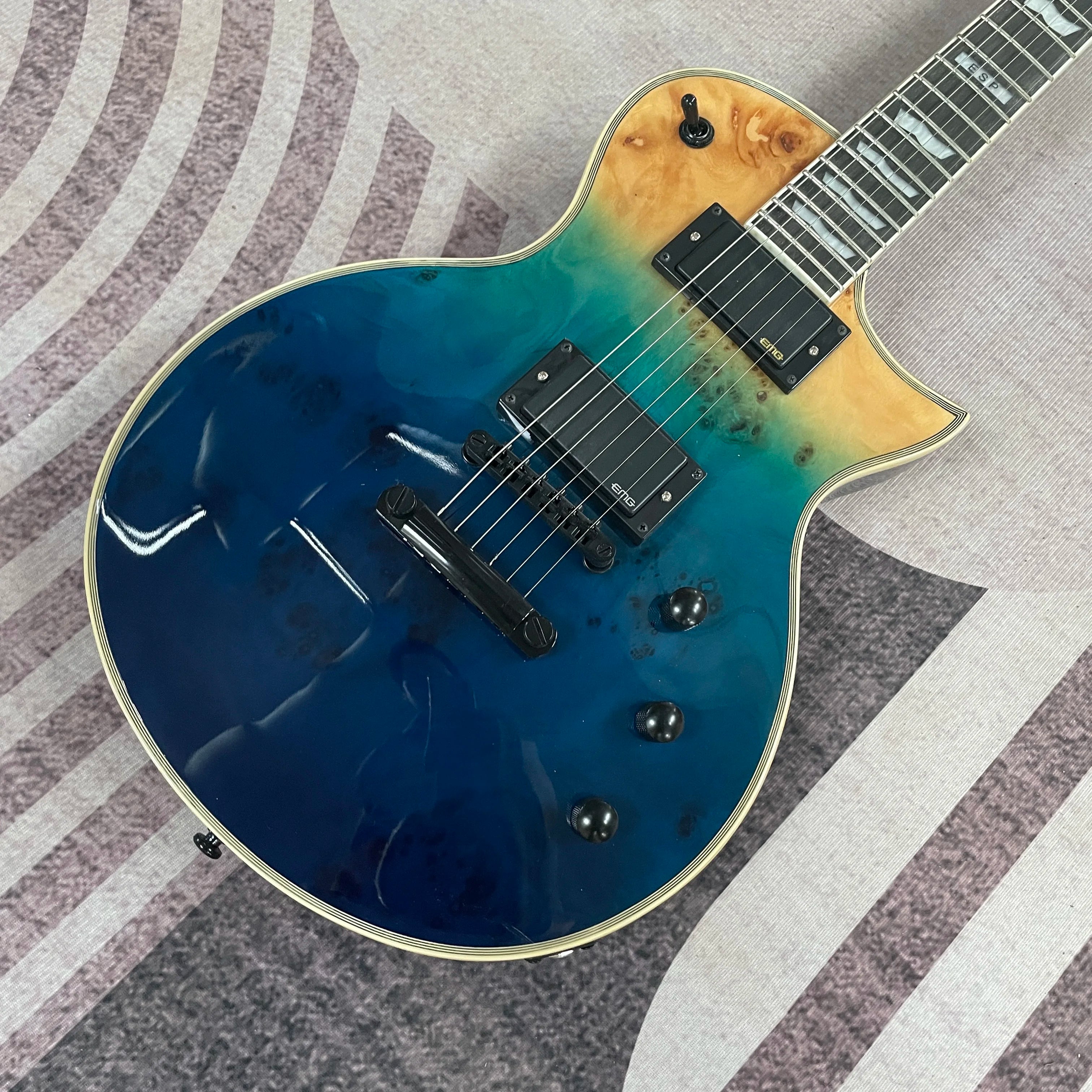 Sunburst L5 Electric Guitar Mahogany Body SEMI-HOLLOW Glossy Polished Finish Chrome Hardware Free Ship