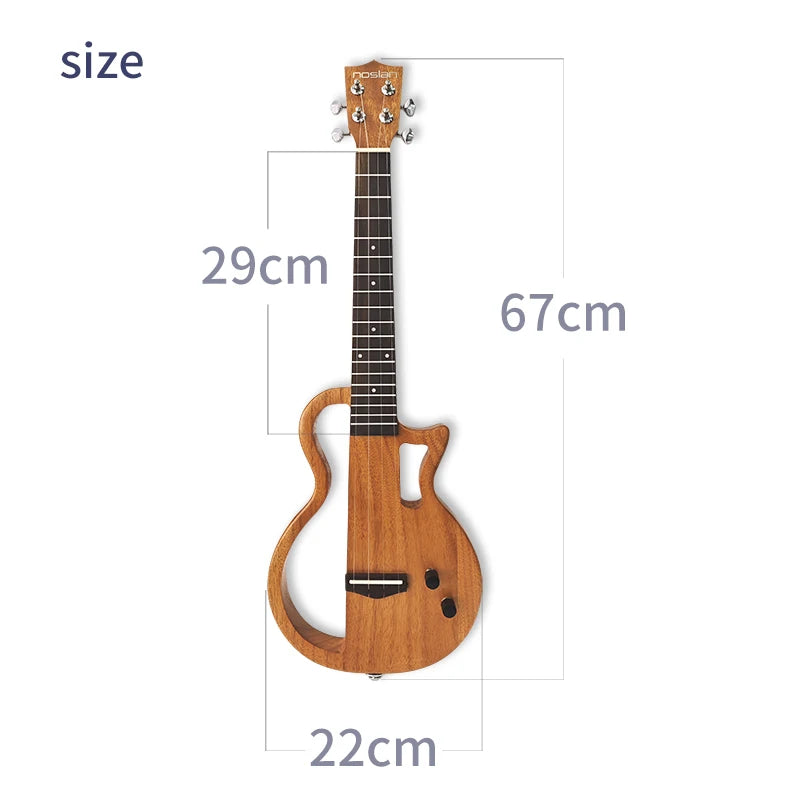 23-Inch Solid Mahogany Electric Ukulele Kit with Bag